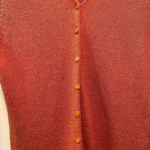 Eileen Fisher burnt orange button down sweater Size S Petite - Picture 3 of 7
